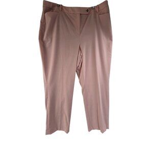 Calvin Klein Women's Dress Pants Cropped Flat Front Pink Size 18 Career Office